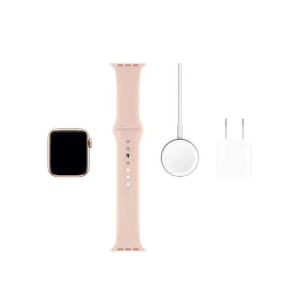 Apple Watch Series 5 (GPS + Cellulaire, 40MM) - Boîtier en aluminium doré avec bracelet sport rose